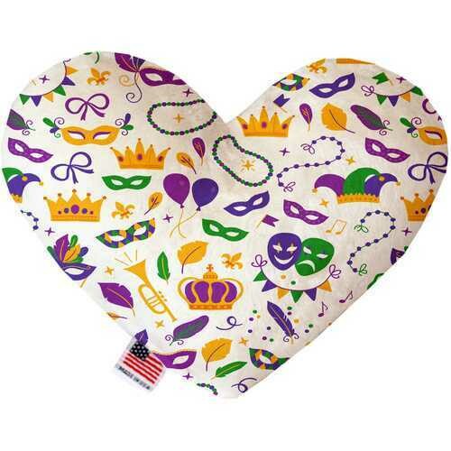 Mardi Gras Masks 6 inch Heart Dog Toy