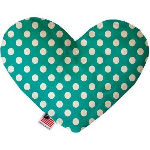 Seafoam Green Swiss Dots 6 Inch Heart Dog Toy