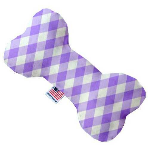 Purple Plaid 10 inch Bone Dog Toy