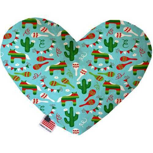 Turquoise Fiesta 6 inch Heart Dog Toy