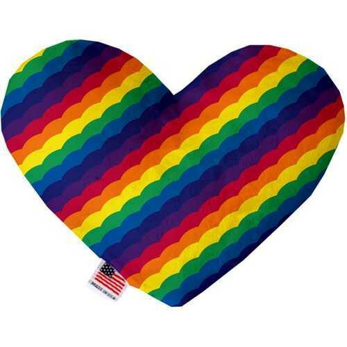 Scalloped Rainbow 6 inch Heart Dog Toy