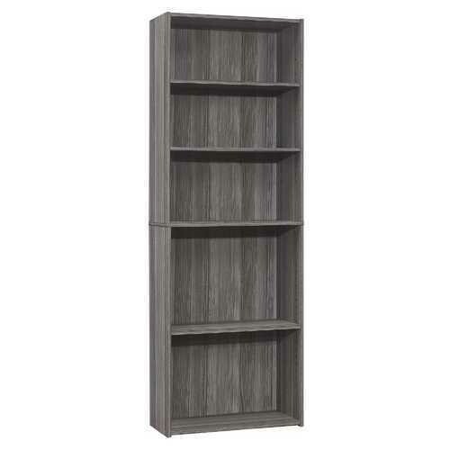 11.75&quot;x 24.75&quot;x 71.25&quot; Bookcase Grey With 5 Shelves