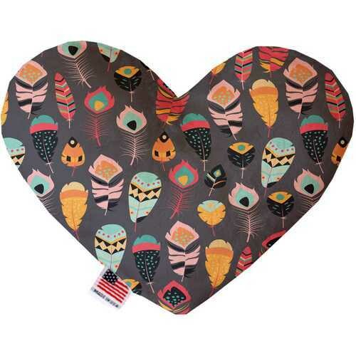 Gray Feathers Wanderlust 8 inch Heart Dog Toy