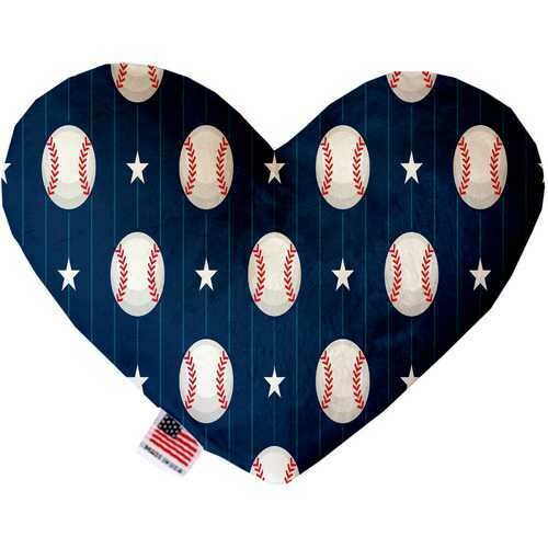 Baseball Pinstripes 6 Inch Heart Dog Toy
