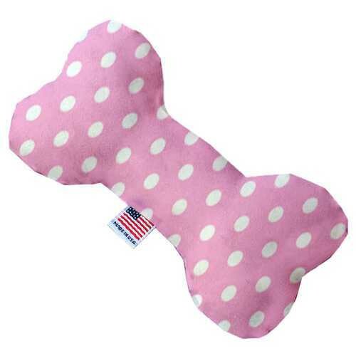 Pink Polka Dots 6 inch Bone Dog Toy