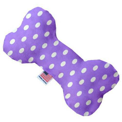 Purple Polka Dots 6 inch Bone Dog Toy