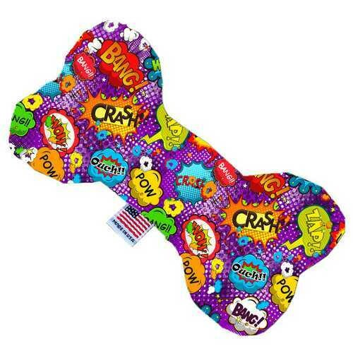 Purple Comic Sound Effects 6 inch Bone Dog Toy
