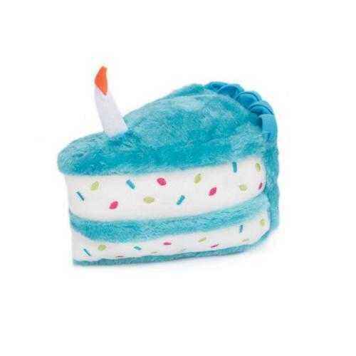 ZippyPaws Plush Birthday Cake Dog Toy - Blue