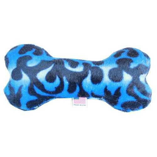 6&quot; Plush Bone Dog Toy Blue Flame