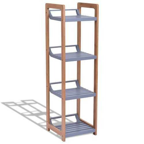 4-Tier Bamboo Multifunctional Storage Tower Stand Rack