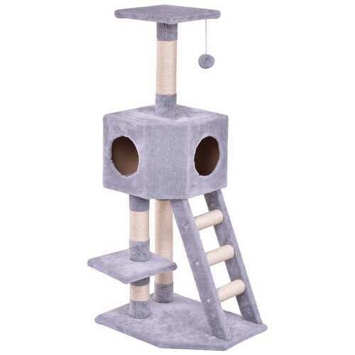 Tower Condo Scratch Post Pet Furniture Cat Tree with Ladder