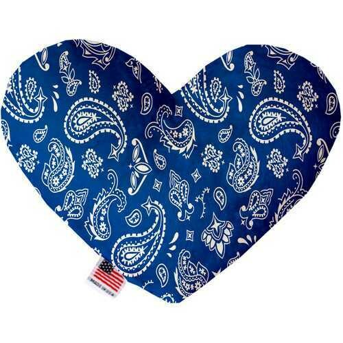 Blue Western 6 Inch Heart Dog Toy