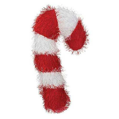 Zanies Holiday Fuzzles Dog Toy - Candy Cane
