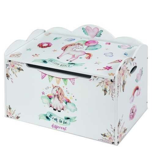 Wooden Toy Box Storage w/ Seating Bench for Kids