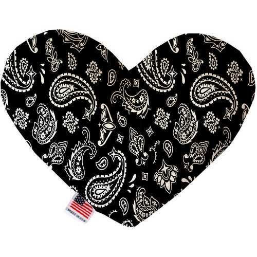 Black Western 8 Inch Heart Dog Toy