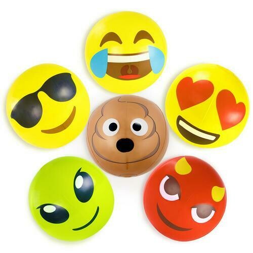 18&#39; Emoji Beach Bums, 6-pack