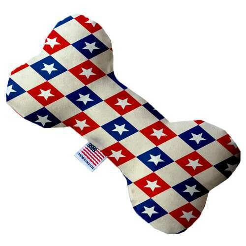 Patriotic Checkered Stars 8 inch Bone Dog Toy