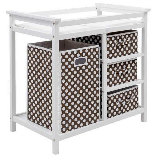 Infant Changing Table with 3 Basket Hamper Diaper Storage