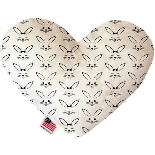 Bunny Face 6 inch Heart Dog Toy