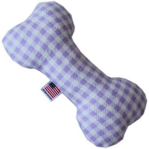 Houndstooth 6 inch Bone Dog Toy Lavender