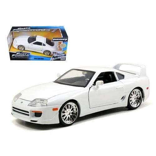 Brian&#39;s Toyota Supra White &quot;Fast &amp; Furious&quot; Movie 1/24 Diecast Car Model by Jada