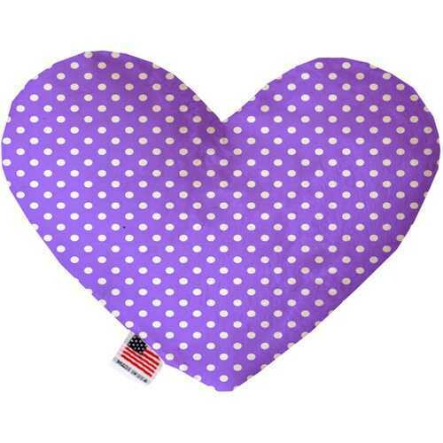 Purple Polka Dots 6 inch Heart Dog Toy