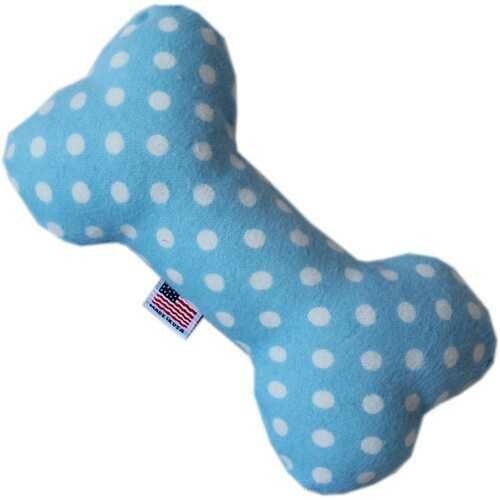 Swiss Dots 6 inch Bone Dog Toy Baby Blue