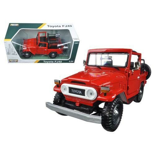 Toyota FJ40 Convertible Red 1/24 Diecast Model Car by Motormax