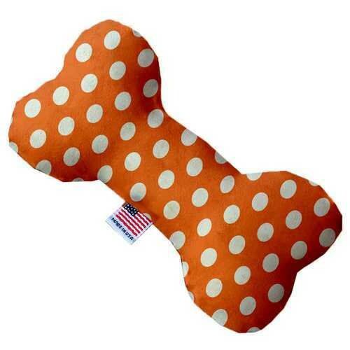 Melon Orange Swiss Dots 6 Inch Bone Dog Toy