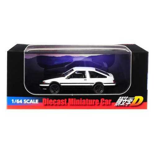 Toyota Sprinter Trueno (AE86) White with Black Bottom and Carbon Hood &quot;Initial D&quot; (2016) Movie 1/64 Diecast Model Car by Kyosho