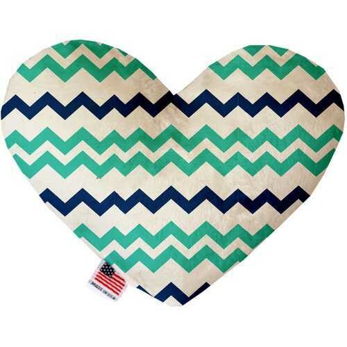 Aquatic Chevron 6 Inch Heart Dog Toy