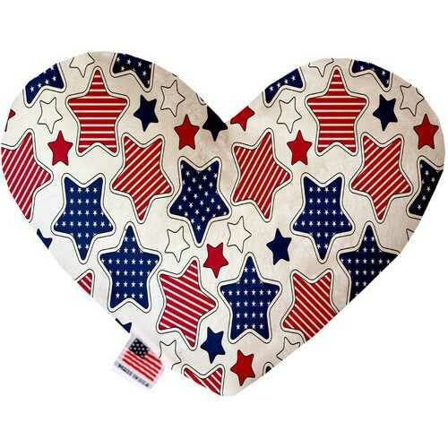 Patriotic Stars 6 Inch Heart Dog Toy