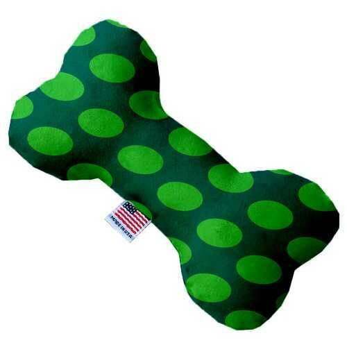 Green on Green Dots 6 inch Bone Dog Toy