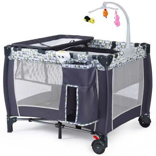 Foldable Travel Baby Crib Playpen Infant Bassinet Bed w/ Carry Bag