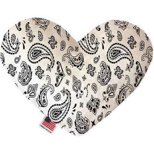 White Western 8 Inch Heart Dog Toy