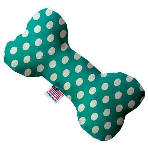 Seafoam Green Swiss Dots 10 Inch Bone Dog Toy