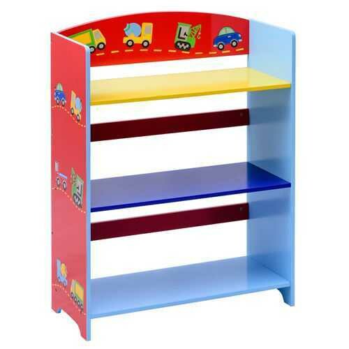 Kids 3-Tier Adorable Corner Cars Book Bookshelf