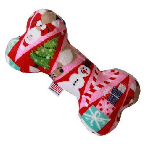 6&quot; Plush Bone Dog Toy Christmas Medley