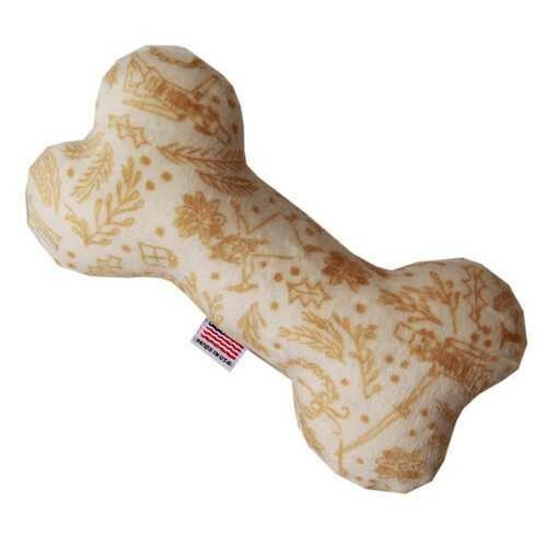 6&quot; Plush Bone Dog Toy Cream Holiday Whimsy