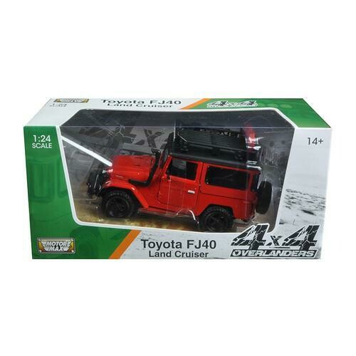 Toyota FJ40 Land Cruiser Red &quot;4x4 Overlanders&quot; Series 1/24 Diecast Model Car by Motormax