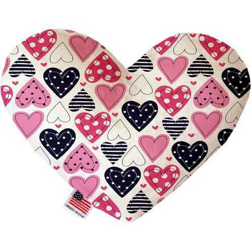 Mixed Hearts  6 inch Heart Dog Toy