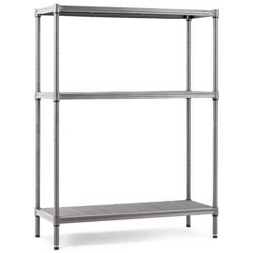 59&quot; Height Adjustable Storage Rack 4-Layer Heavy Duty Steel Mesh Shelf