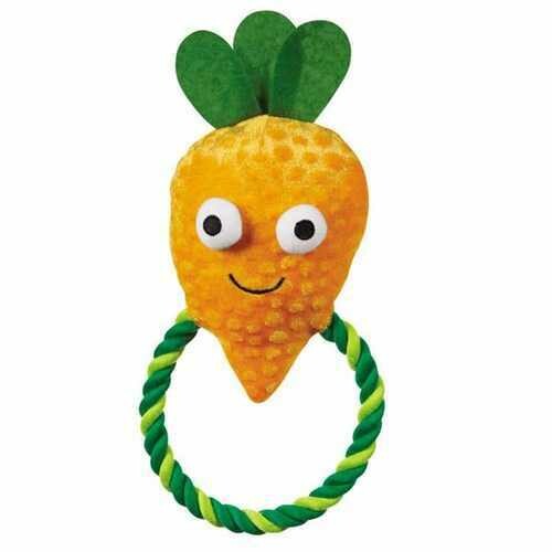 Grriggles Happy Veggies Rope Tug Dog Toy - Carrot