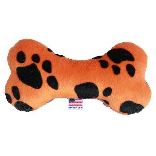6&quot; Plush Bone Dog Toy Orange Paw