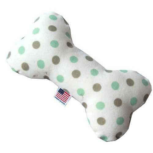 6&quot; Plush Bone Dog Toy Mint Dots