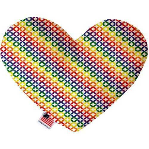 Rainbow Bright Diamonds 6 inch Heart Dog Toy
