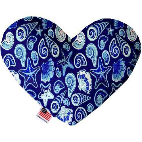 Blue Seashells 8 Inch Heart Dog Toy