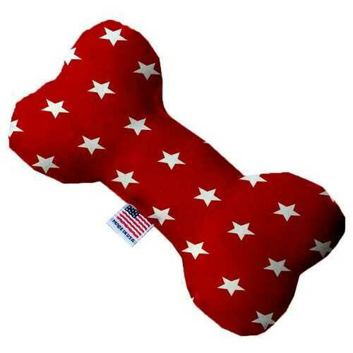 Red Stars 8 inch Bone Dog Toy