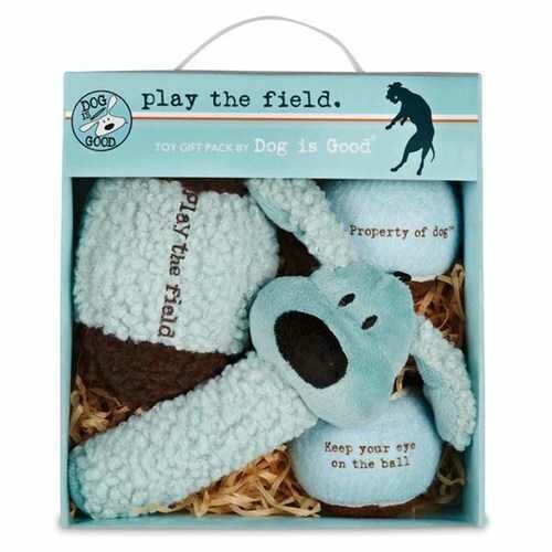 Dog is Good Play the Field Dog Toy Gift Pack - Blue