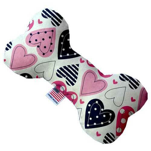 Mixed Hearts  6 inch Bone Dog Toy